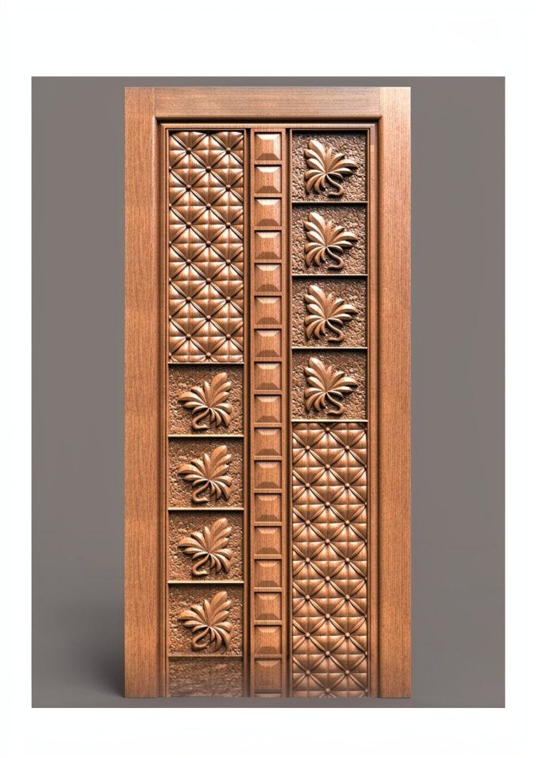 GSK HT - PAGE-02 Modern Geometric & Floral Relief Carved Door Design
